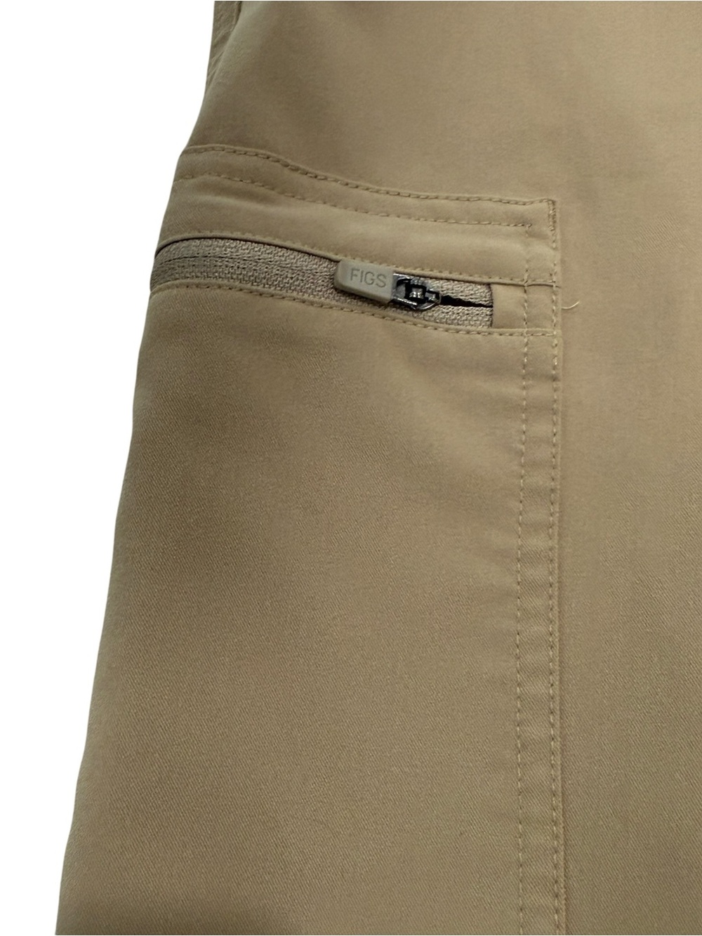 FIGS Women's Tan Khaki Straight-Leg Scrub Cargo Pants Size Large Petite - Picture 7 of 9